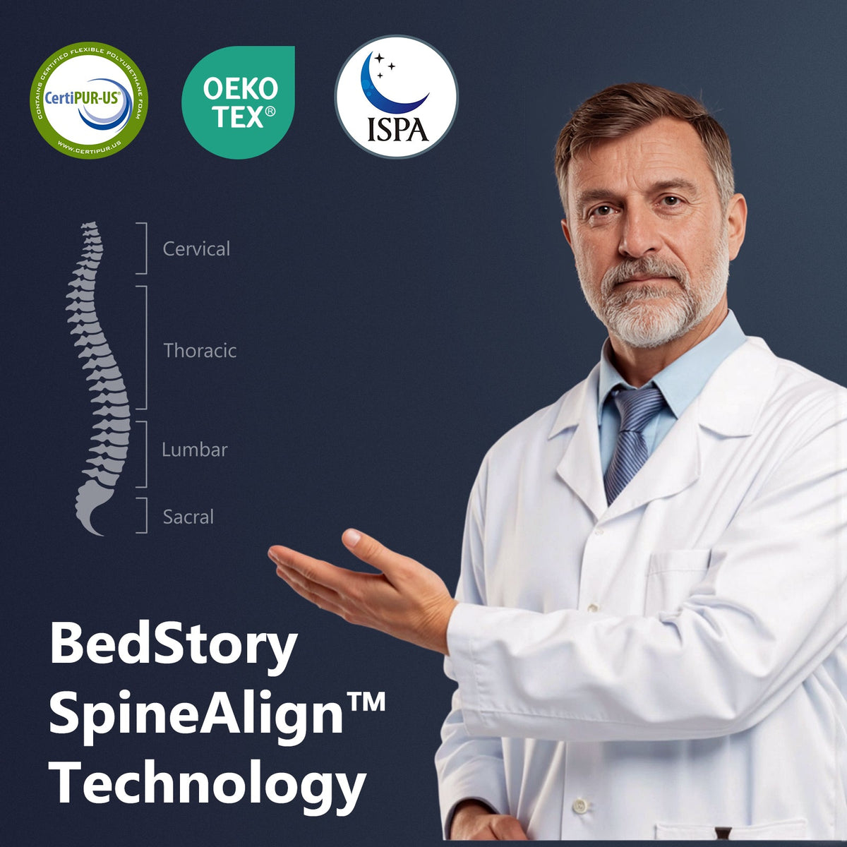 Bedstory Spine Align Pro 14" King Firm Pressure Relieving Cooling Hybrid Mattress
