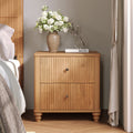 Fluted Nightstand with 3 Drawers