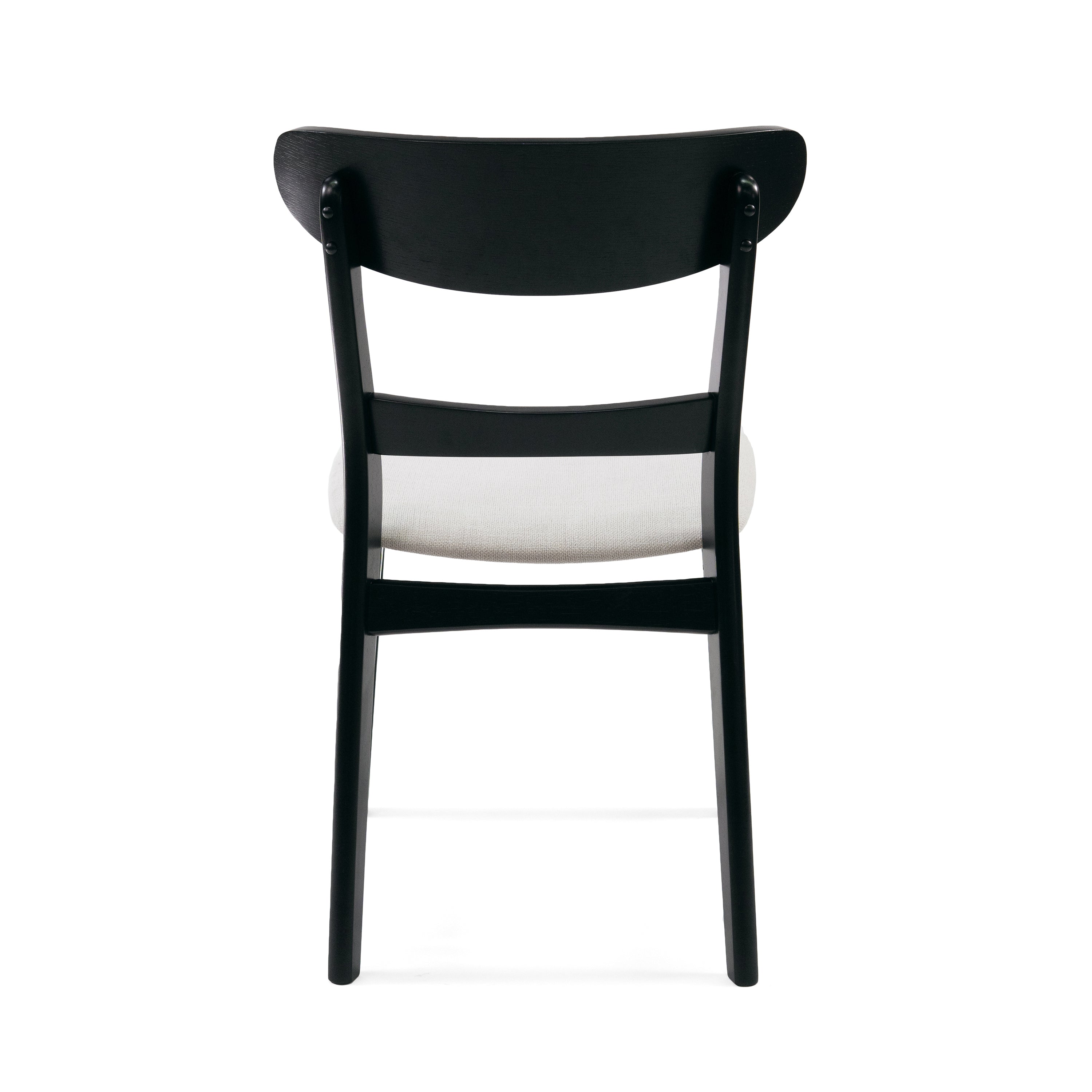 Set of 2 Dining Chairs - Upholstered Seat, Rubberwood Legs