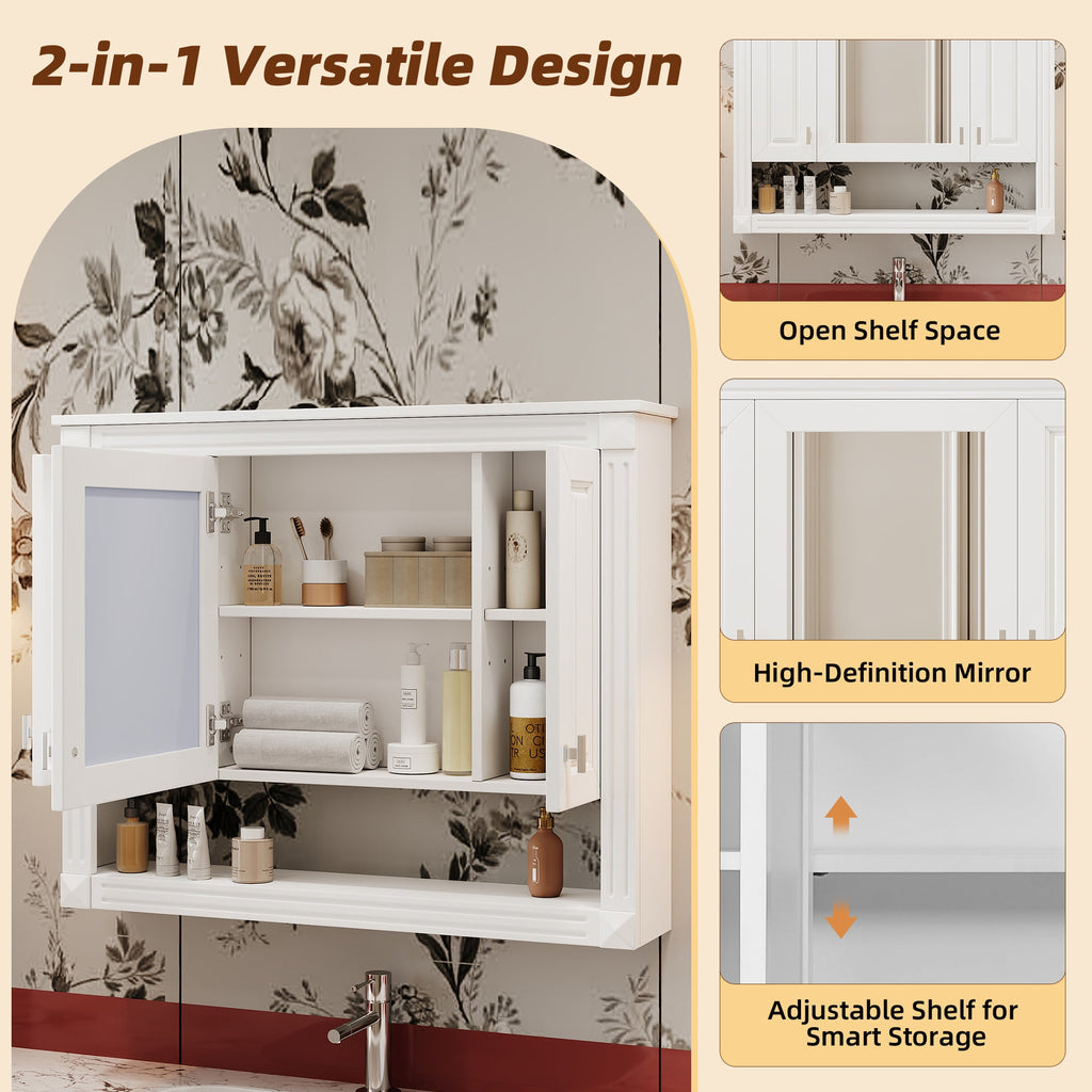 35 Inch Bathroom Wall Cabinet with Mirror