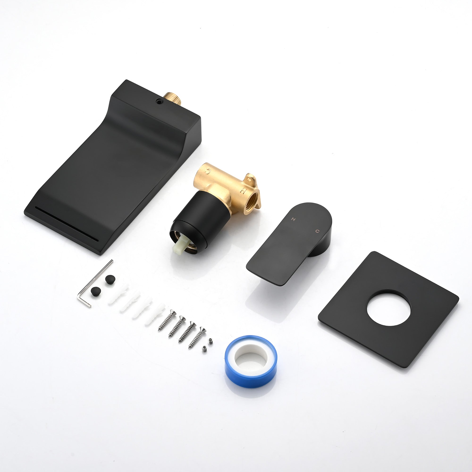 Matte Black Wall Mount Bathroom Sink Faucet