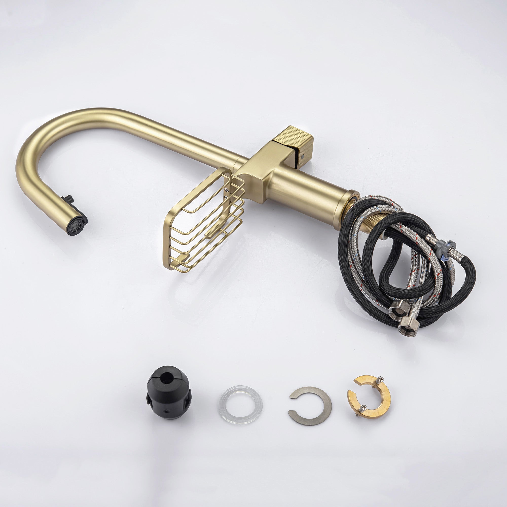High Arc Pull-Down Kitchen Faucet - Brushed Gold