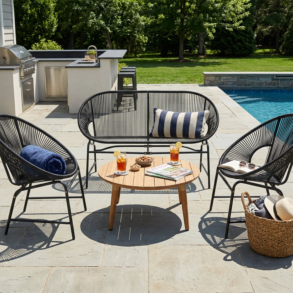 NUSA Outdoor Patio 4-Pcs Chat Set