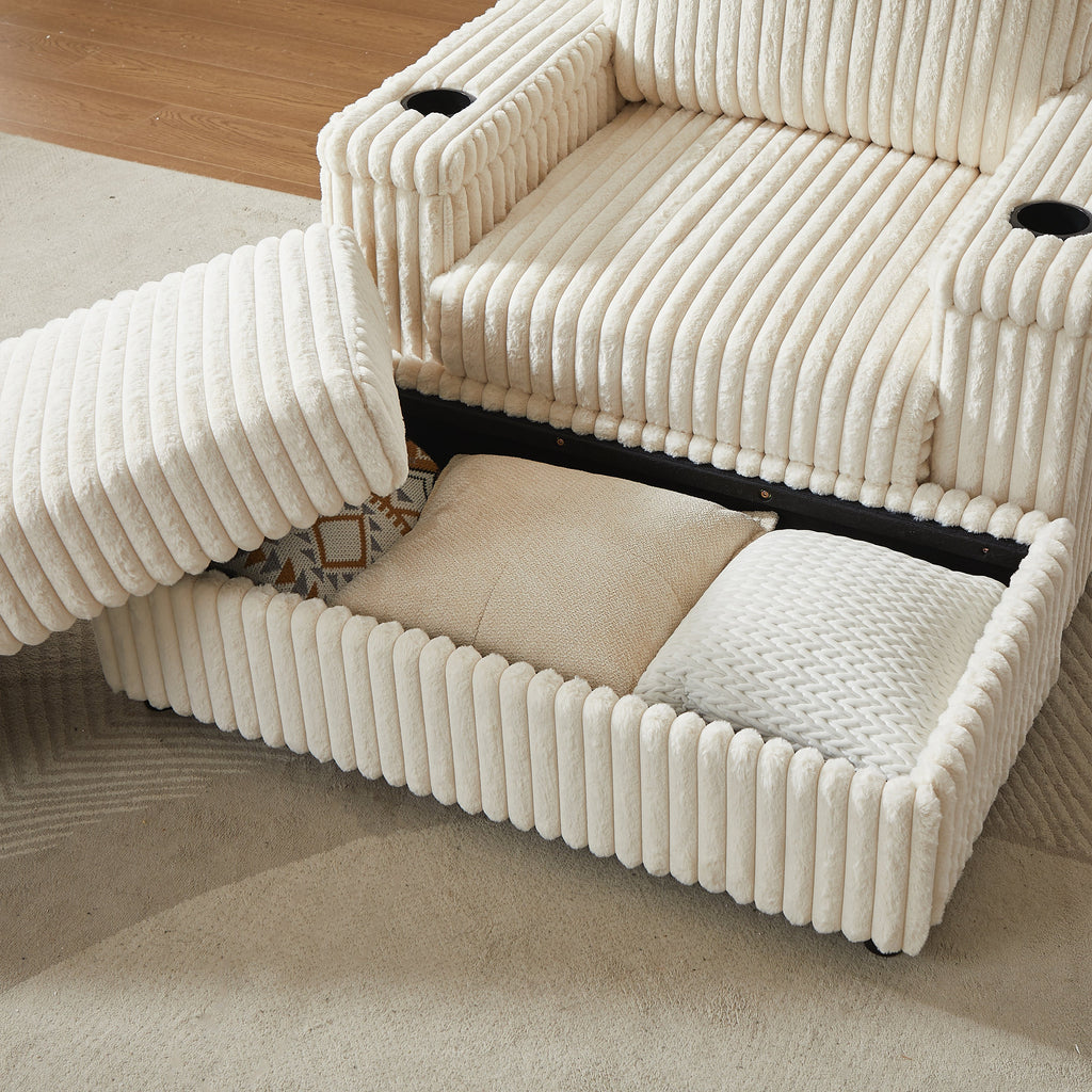 84-Inch Corduroy 3-Seater Sofa