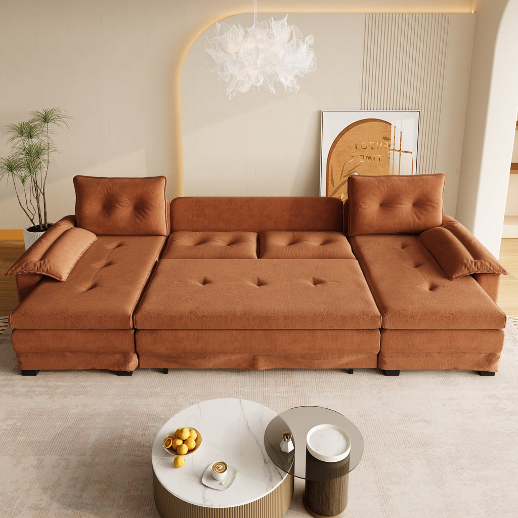 U-Shaped Sleeper Sofa with Pull Out Bed