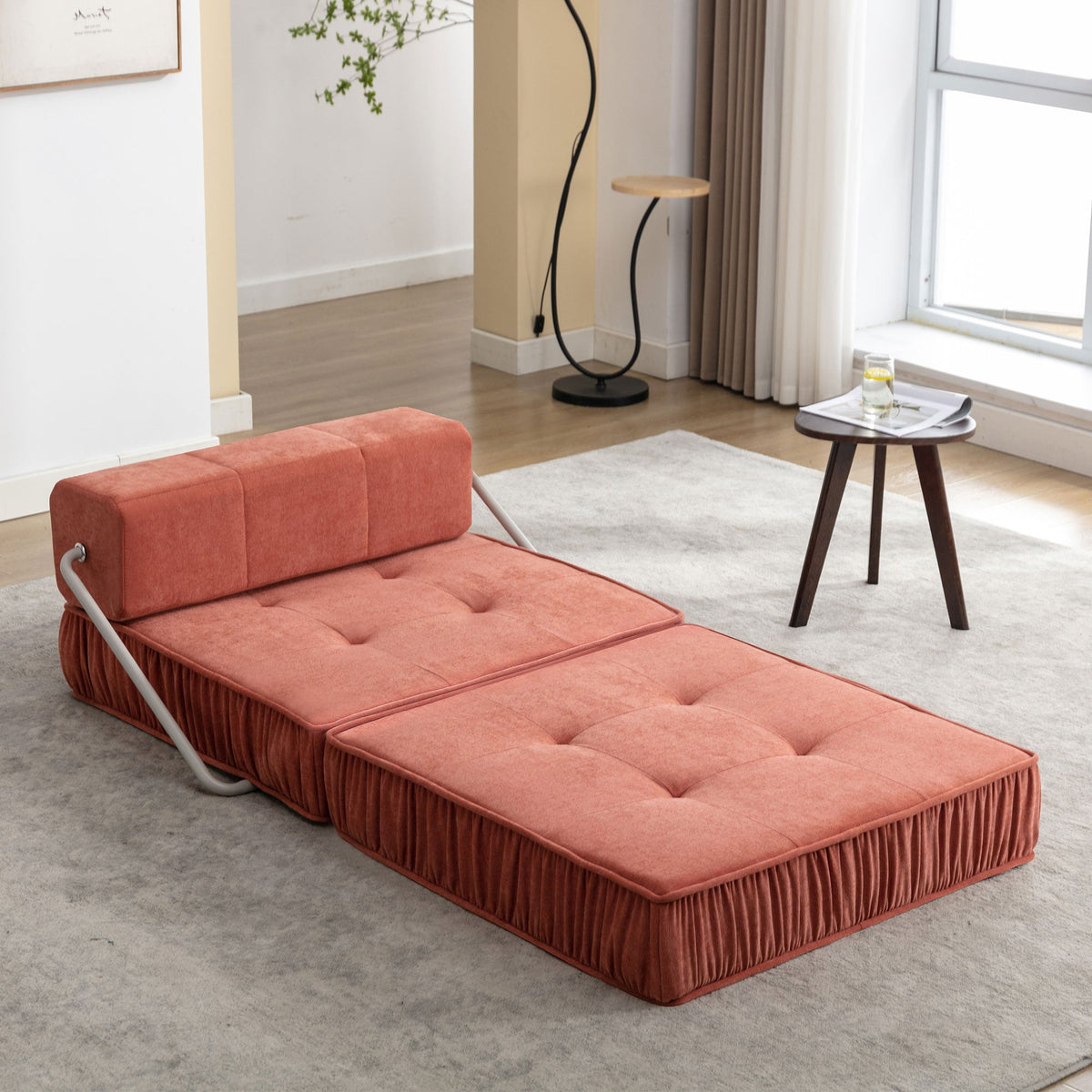 Orange Folding Sofa - Convertible Chair for Home
