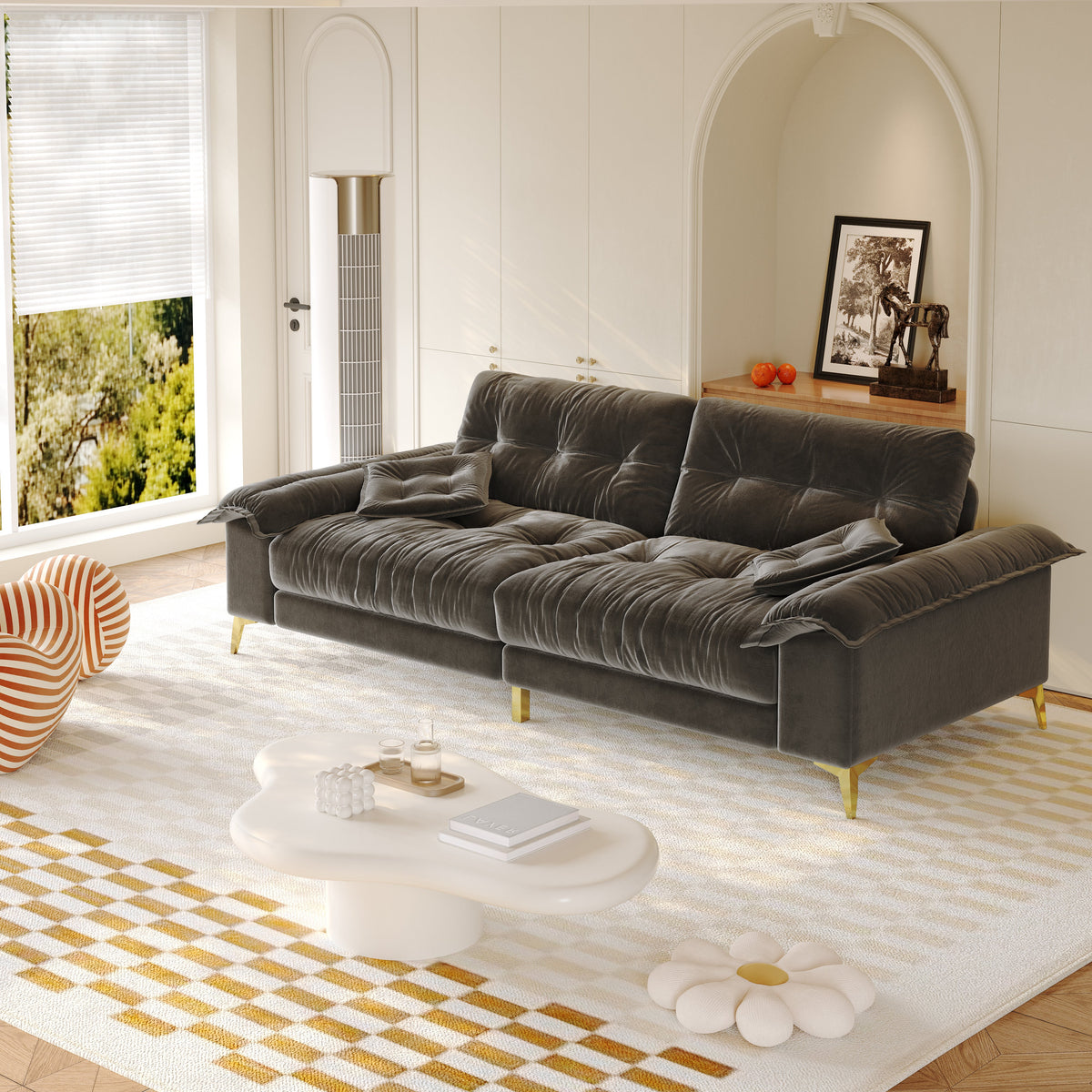 104.7" Modern 4-Seater Cloud Sofa