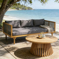 2-Piece Outdoor Patio Set: Sofa with Dark