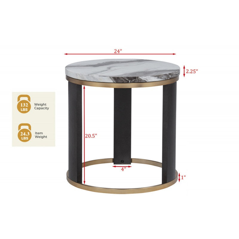 24" Round Icelandic End Table