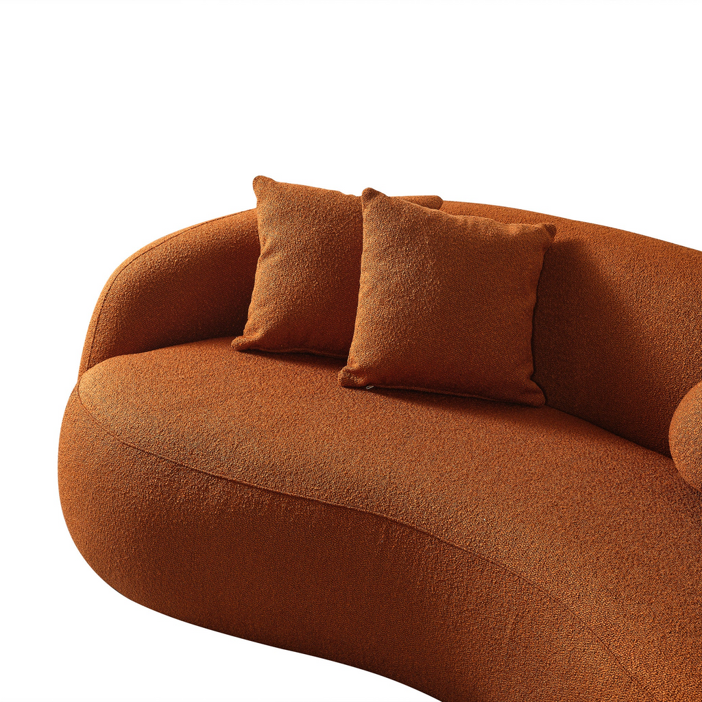 Drake Burnt Curvy Boucle Sofa