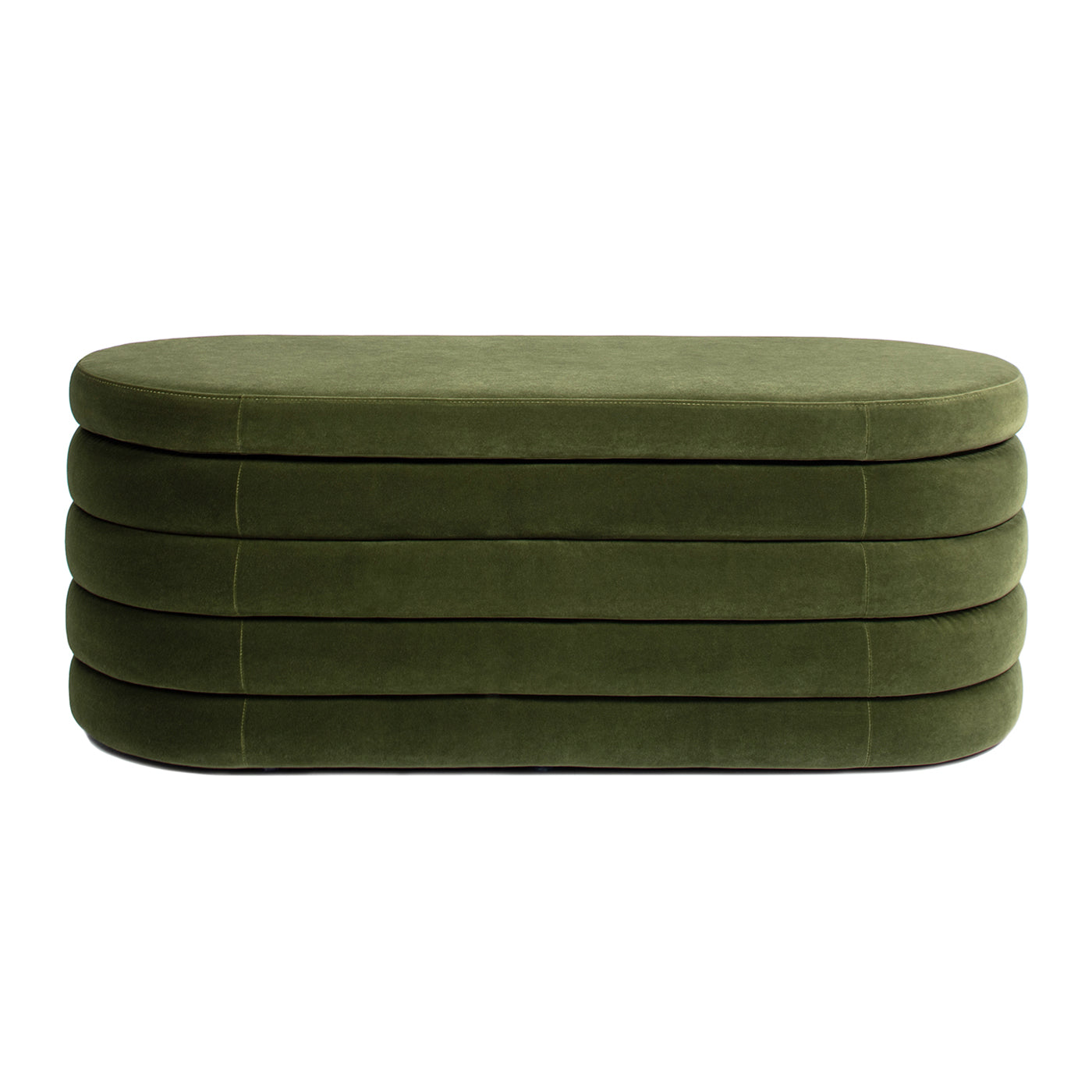 Fuji 49" Upholstered Oval Storage Bench