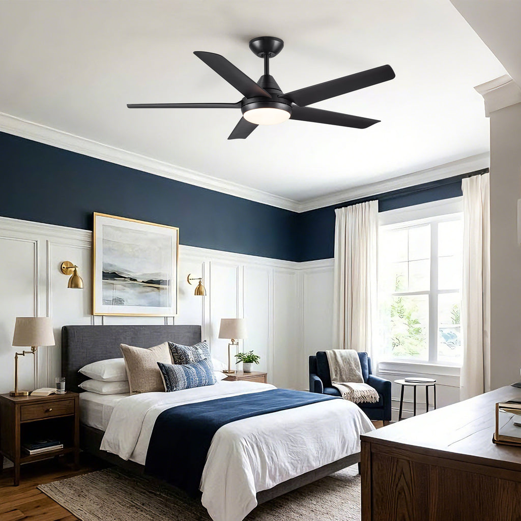 48" Ceiling Fan with Lights and Remote Control, Matte