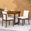 Acacia Wood Outdoor Dining Chair Set of 2