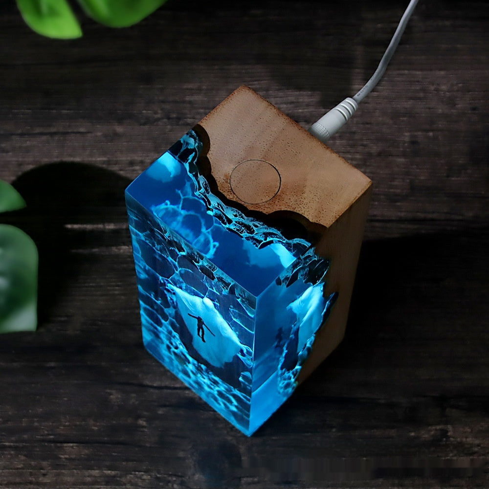 Resin Night Light Jesus Desktop Decoration Crafts