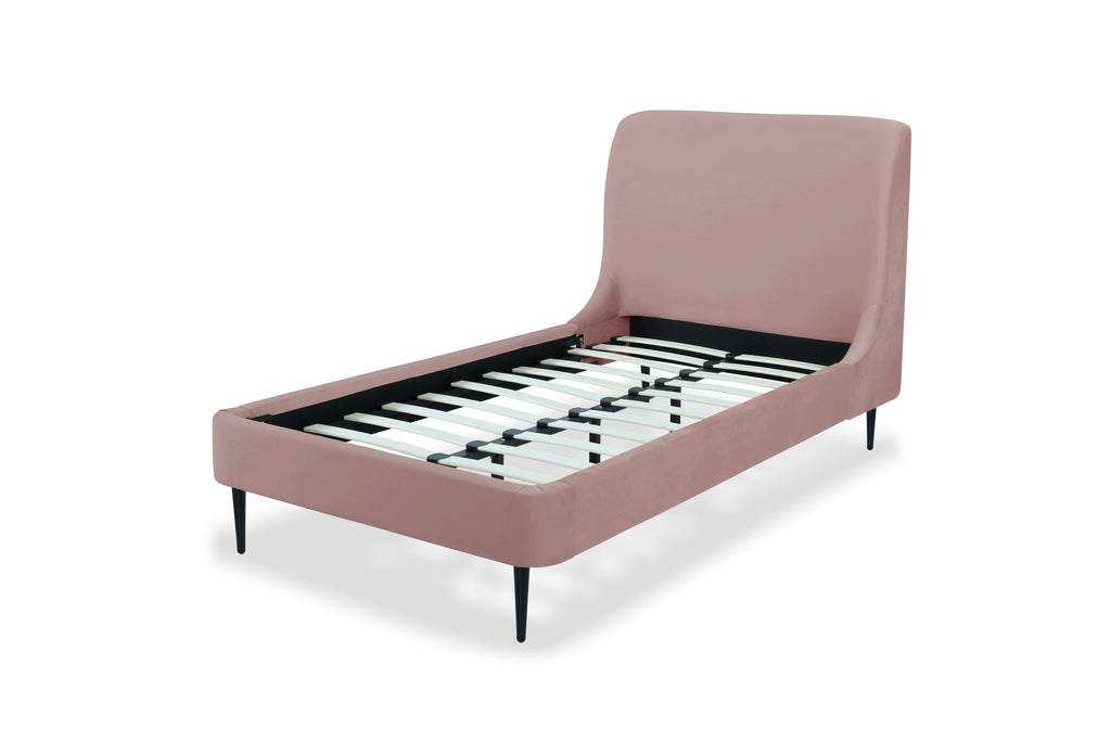 Heather Upholstered Velvet Twin Bed