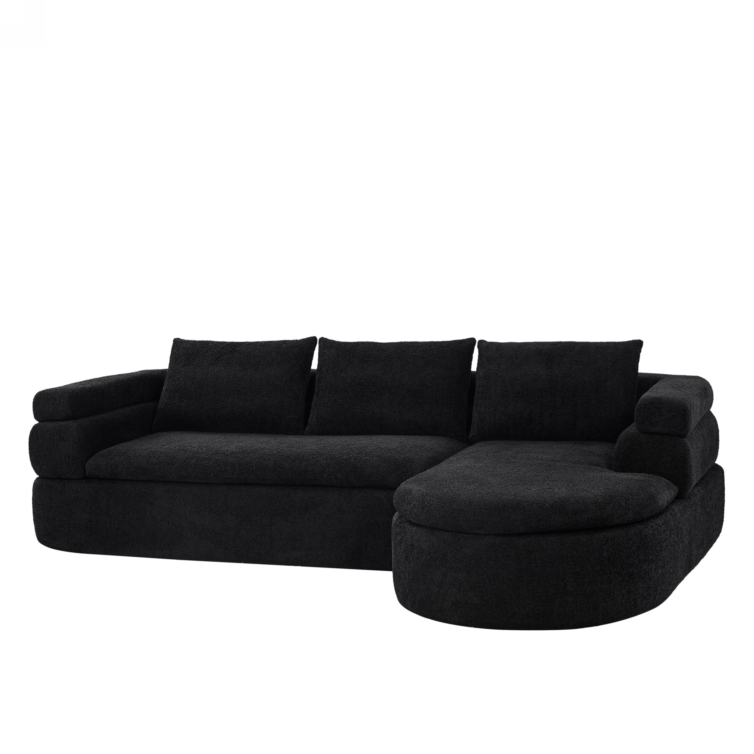 106" L-Shape Sectional Sofa - Black