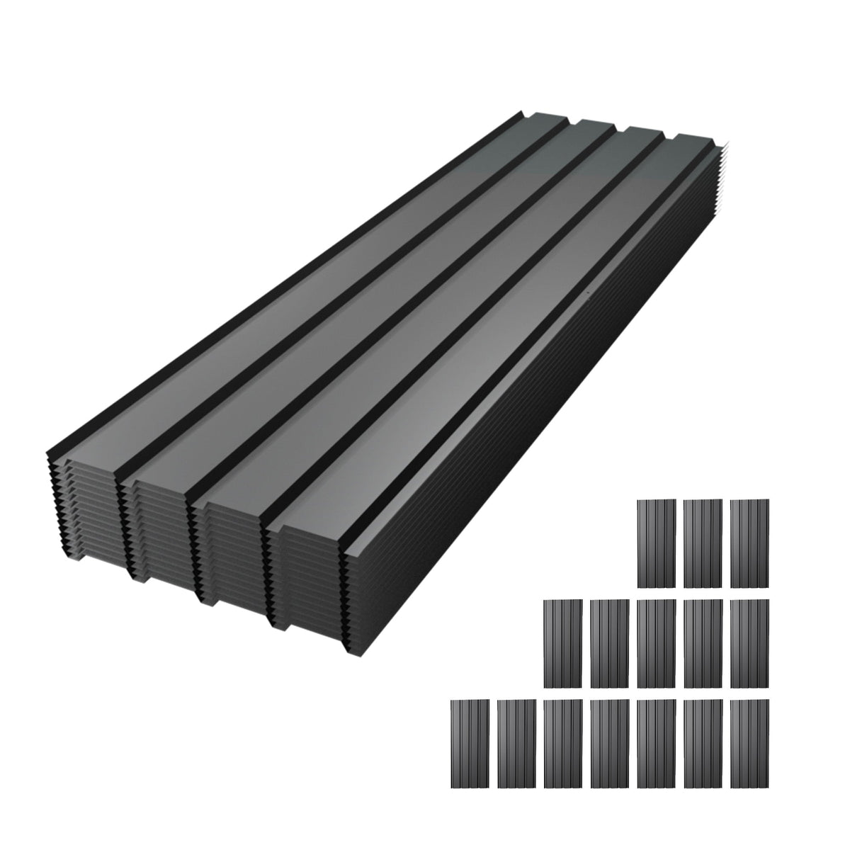 Galvanized Metal Roof Panels - 61 Inch, 15 Pack