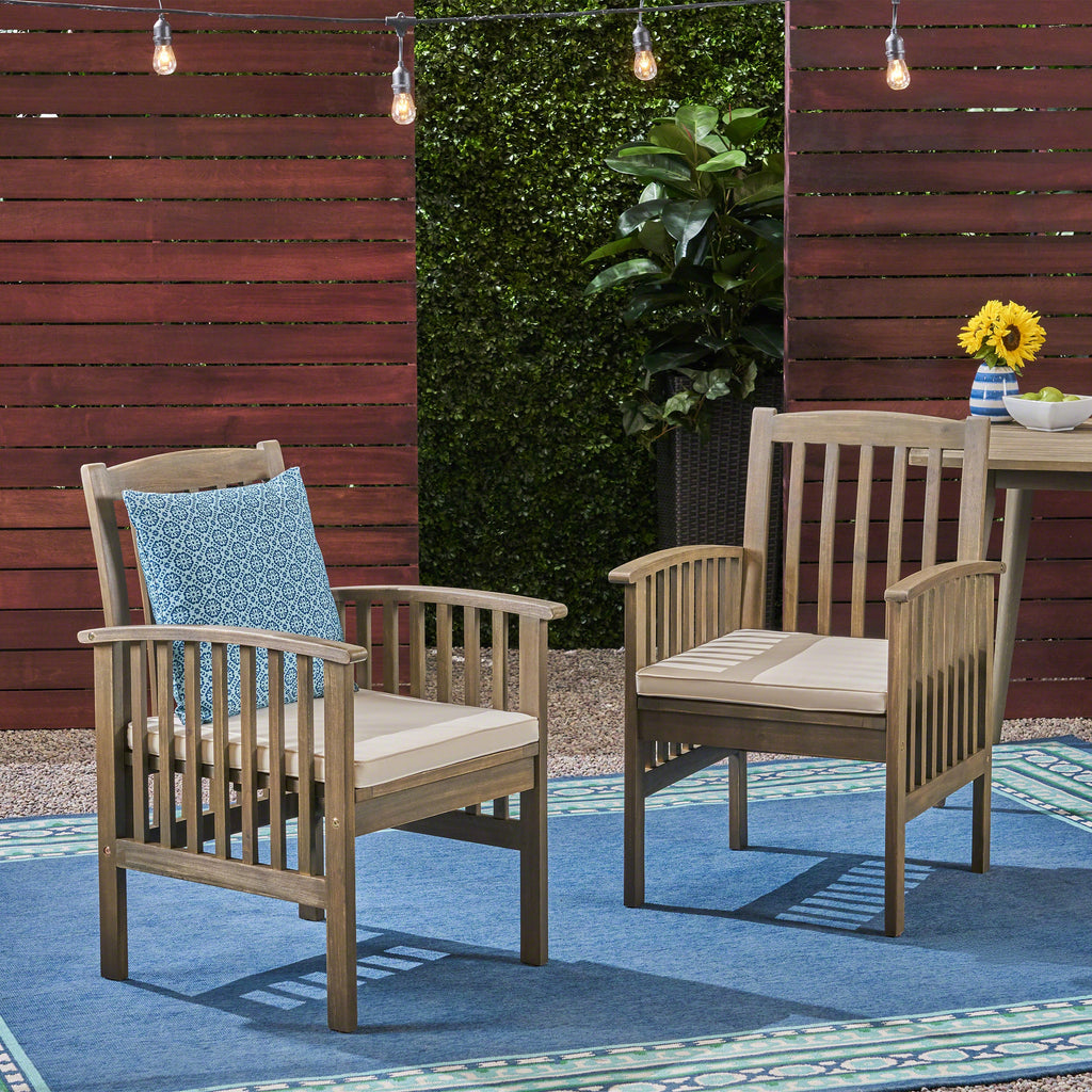 Casa Acacia Dining Chair, 2-Piece Set with Cushions