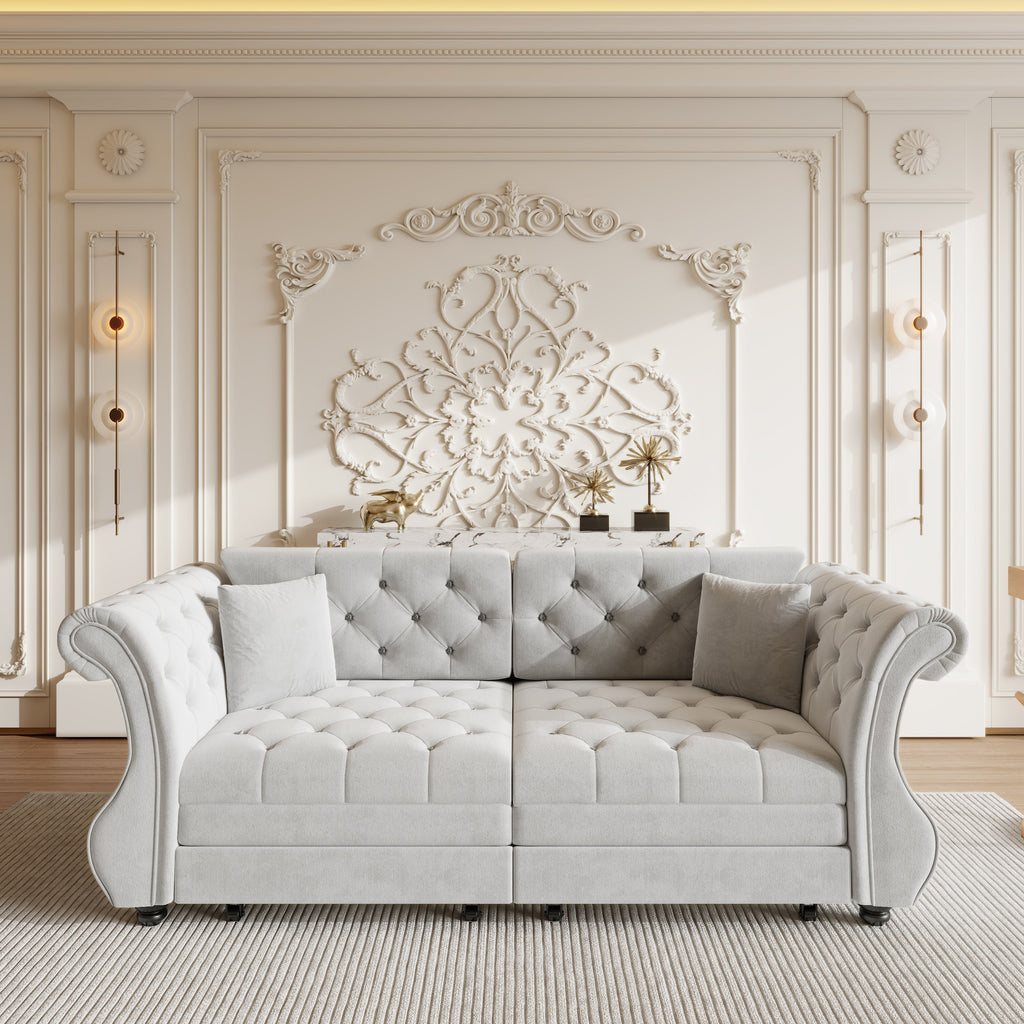 83.8" Oversized Chesterfield Pull Out Sofa Bed