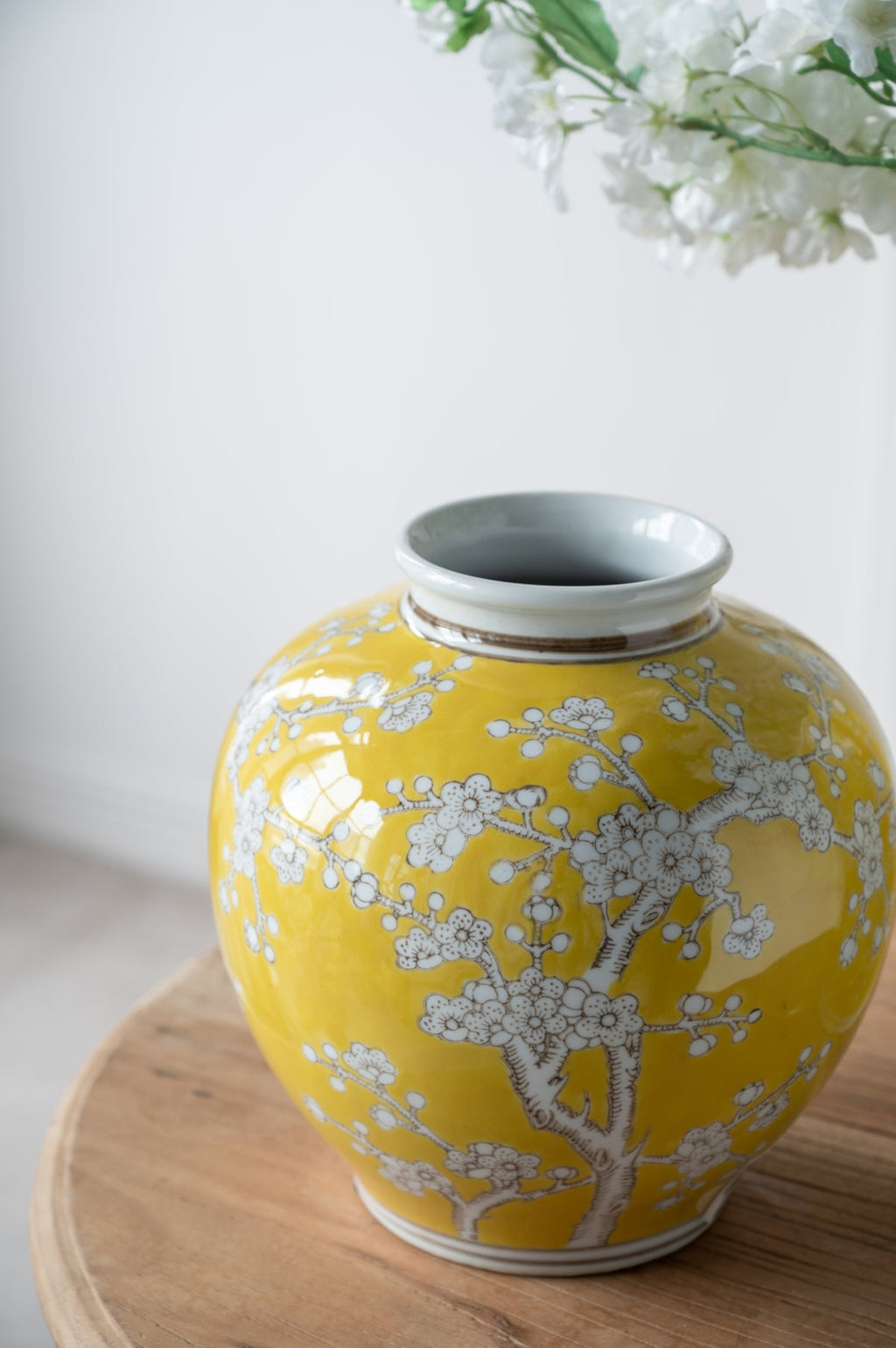 Decorative Yellow and White Accent Vase
