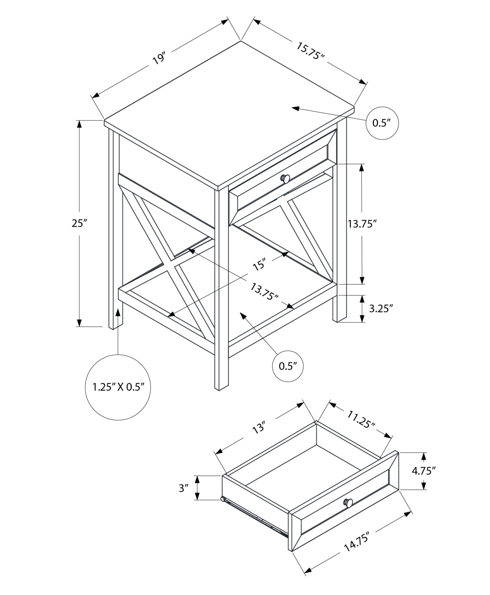 Antique 2-Tier Accent Table
