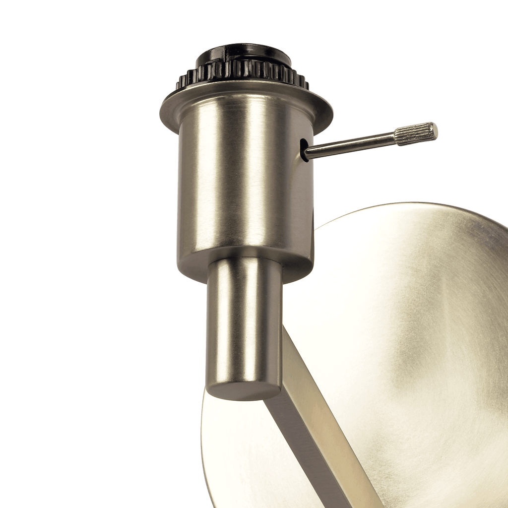 Nebula Brushed Nickel Base Wall Lamp with Rotary Switch