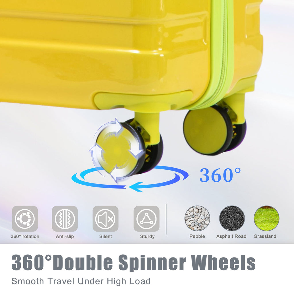 3-Piece Gradient Color Spinner Wheel Luggage Set