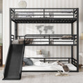 Full Over Full Over Full Bunk Bed with Slide