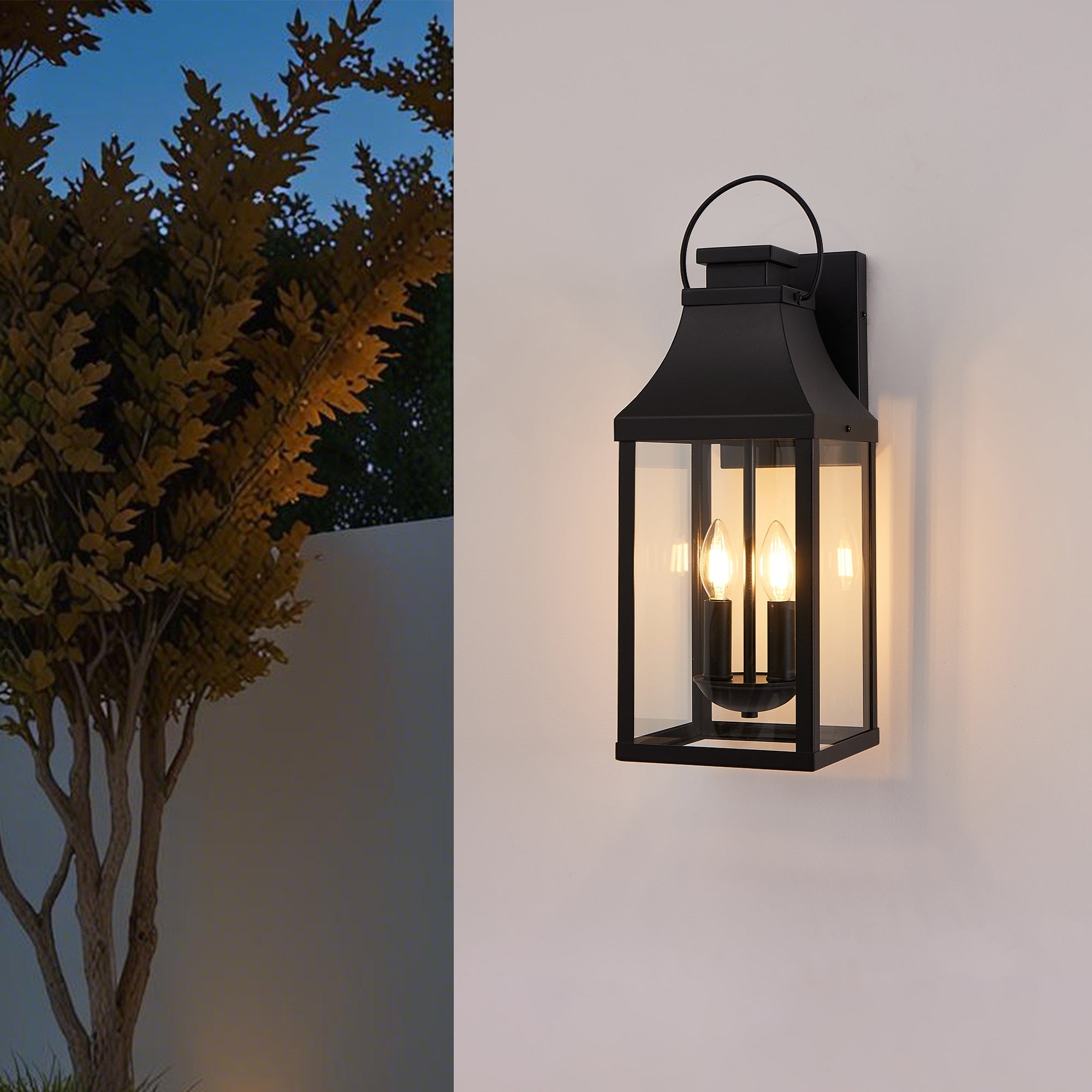 20'' Outdoor Wall Light, 2-Pack Porch Light Outdoor Wall Sconce Lantern