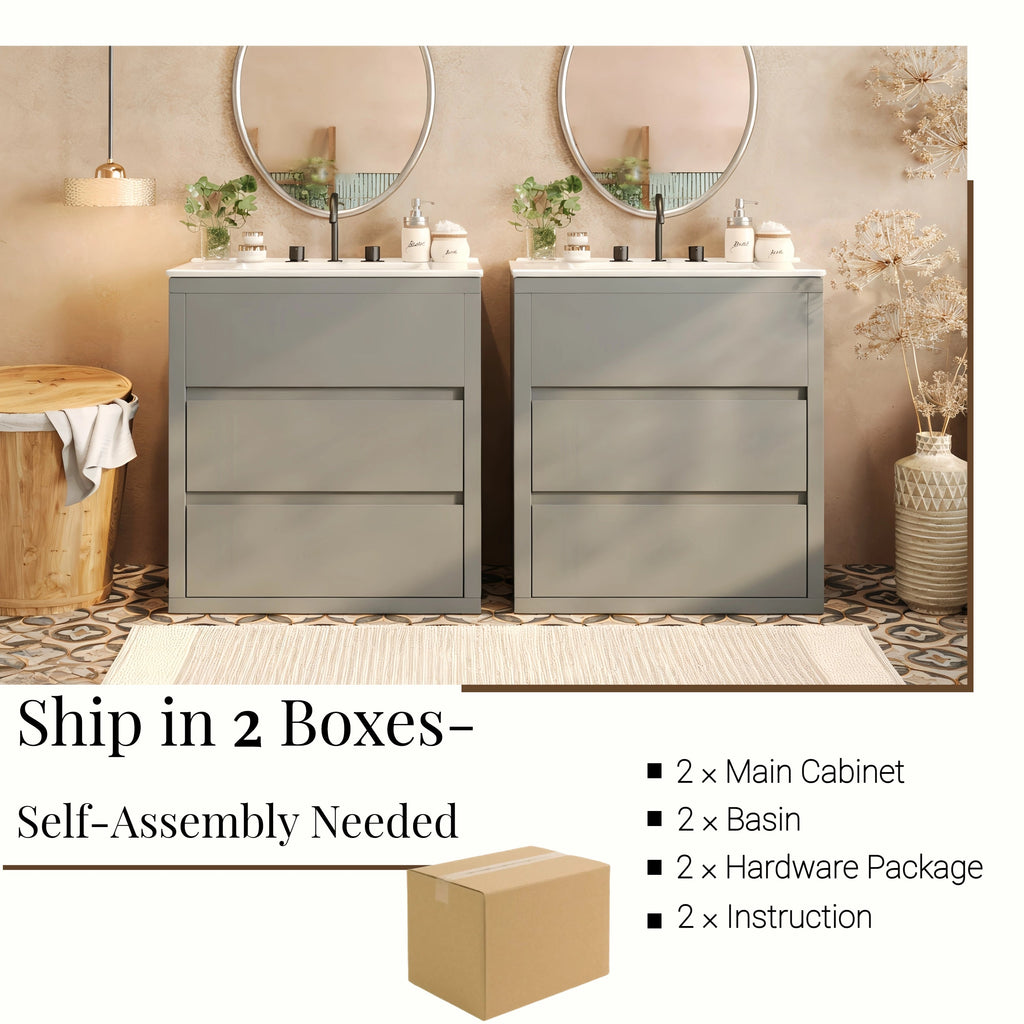 60" Double Sinks Bathroom Vanity Set