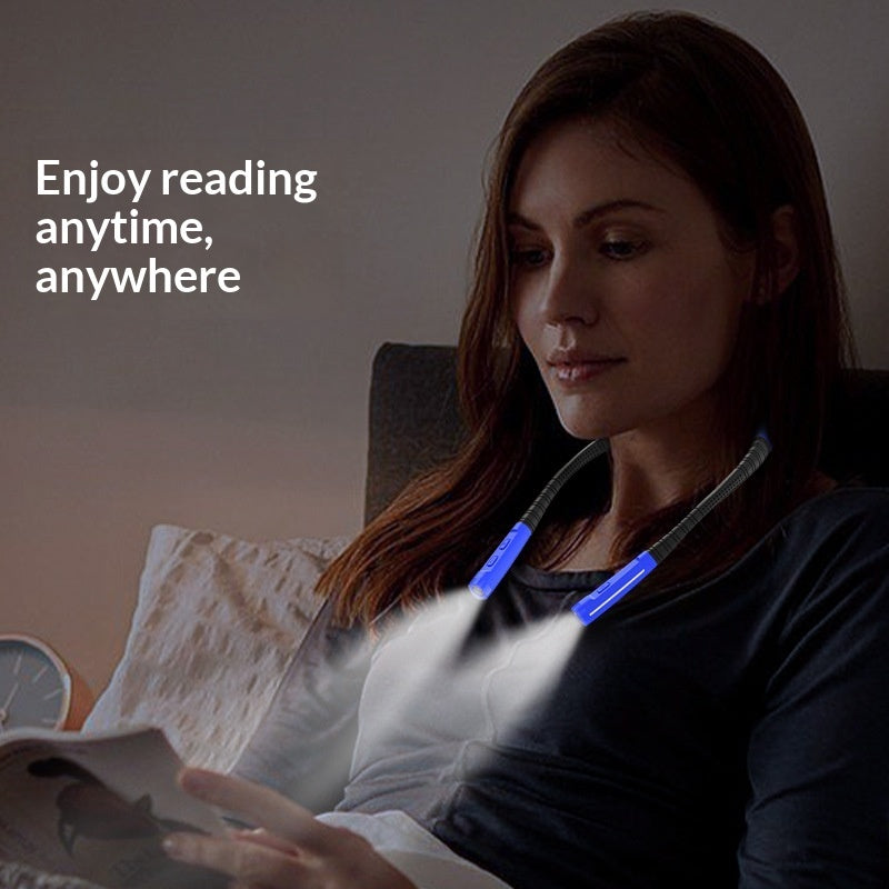 Eye-protecting Neckband Reading Light Outdoor Cycling And Walking Lighting Warning Light Rechargeable Dual-head Work Light