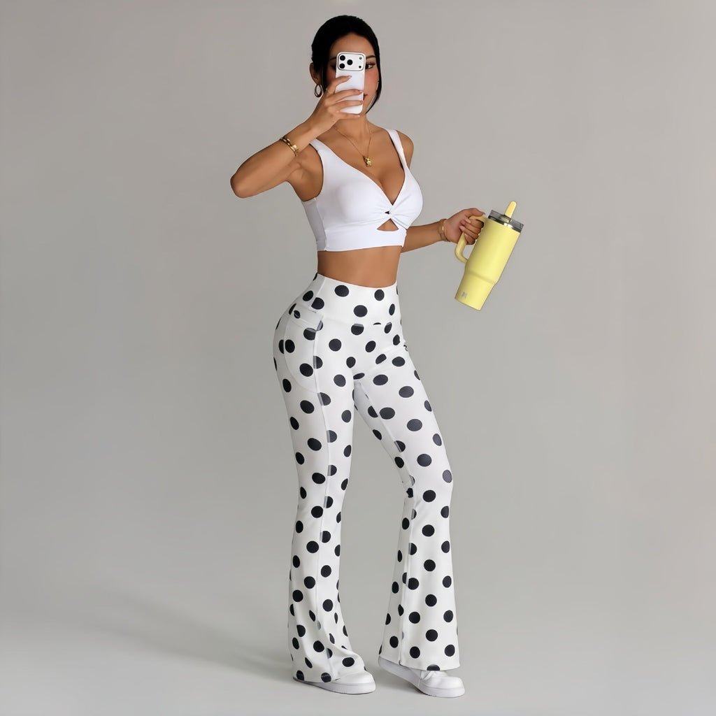 Printed Tight Yoga High-Waisted Tummy-Control Fitness Pants
