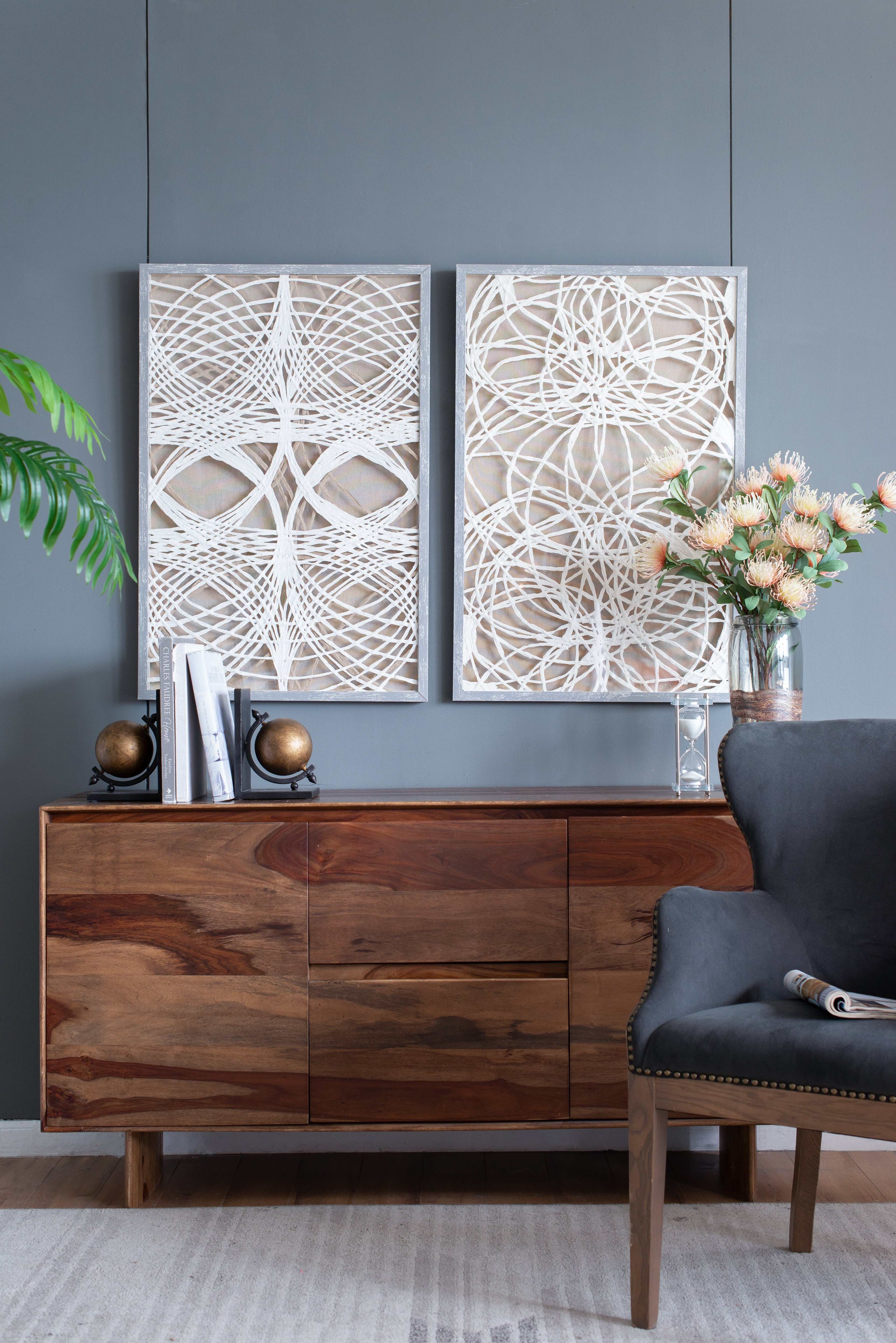 S/2 Leaf Shadow Box Wall Décor
