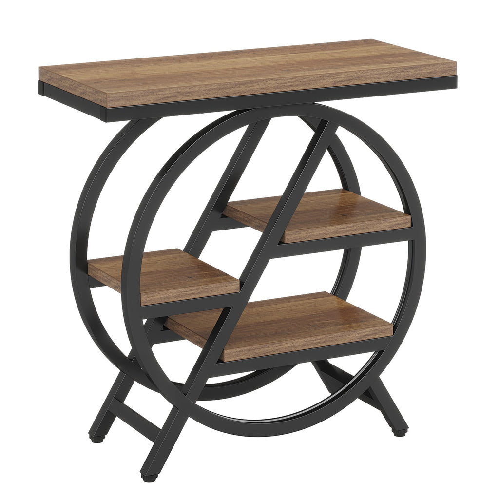 End Table Set of 2 with 3 Storage Shelves