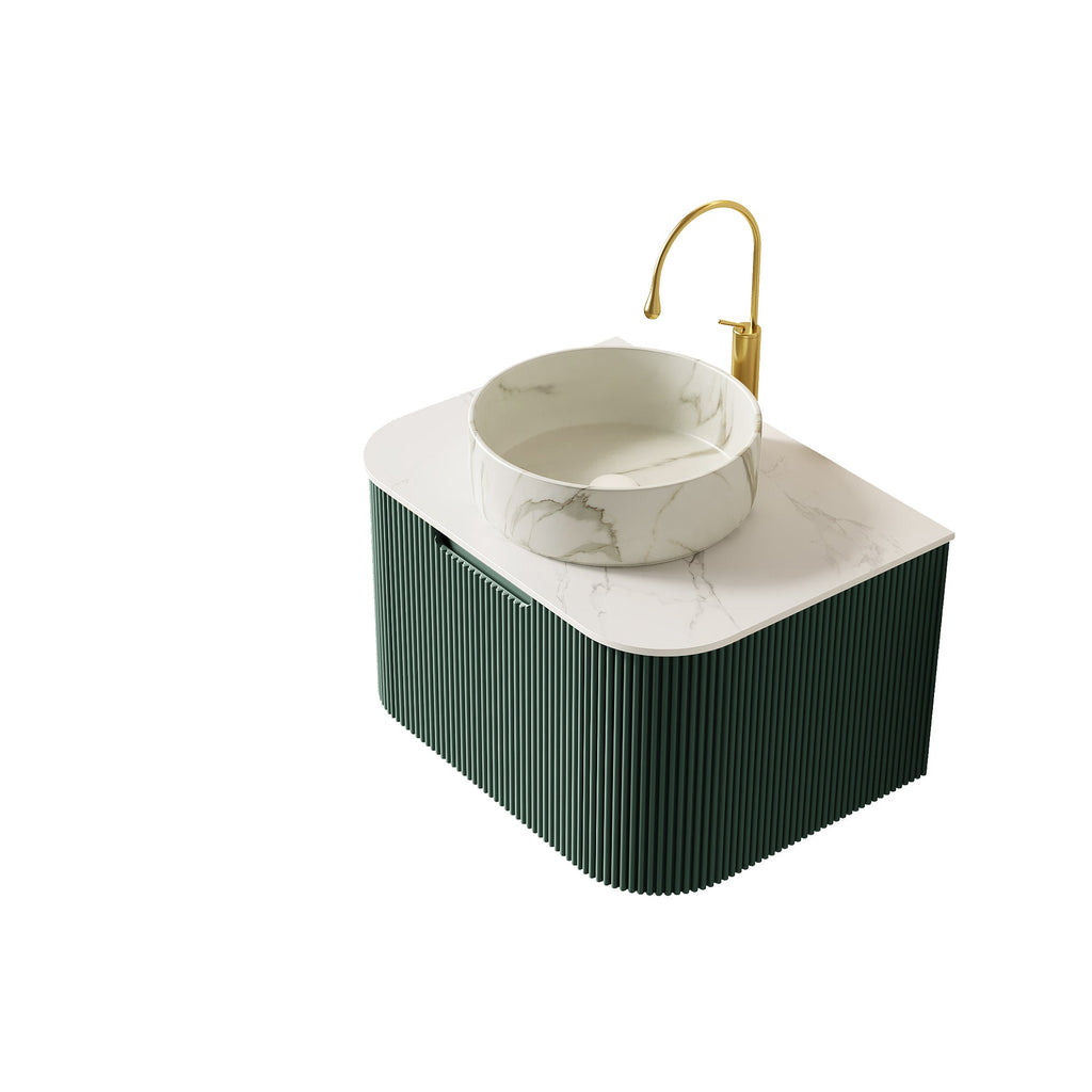 DINA 24" Bathroom Vanity & Sink, Floating Curved Edges