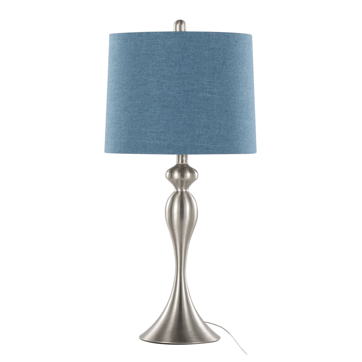 27" Contemporary Metal Table Lamp in Brushed Nickel