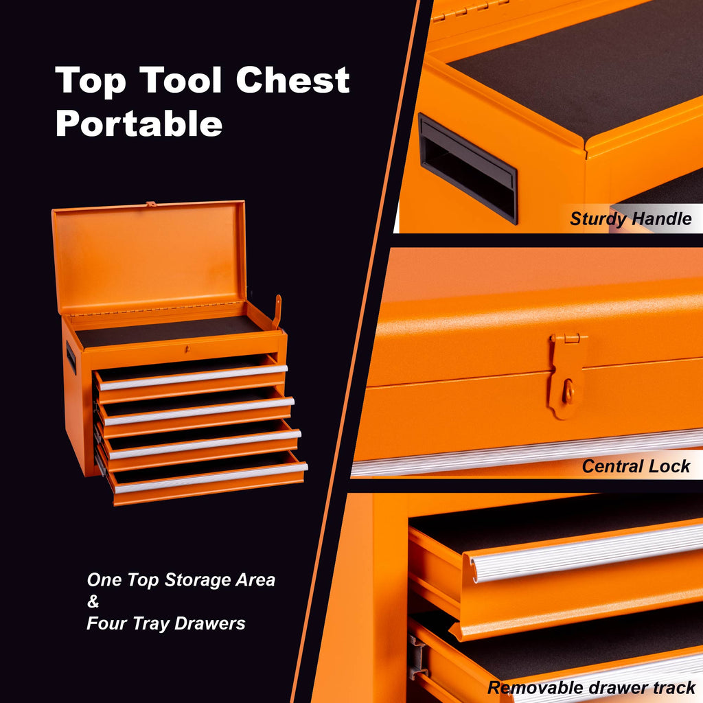 5-Drawer Rolling Tool Storage Cabinet with Detachable Top Tool Box