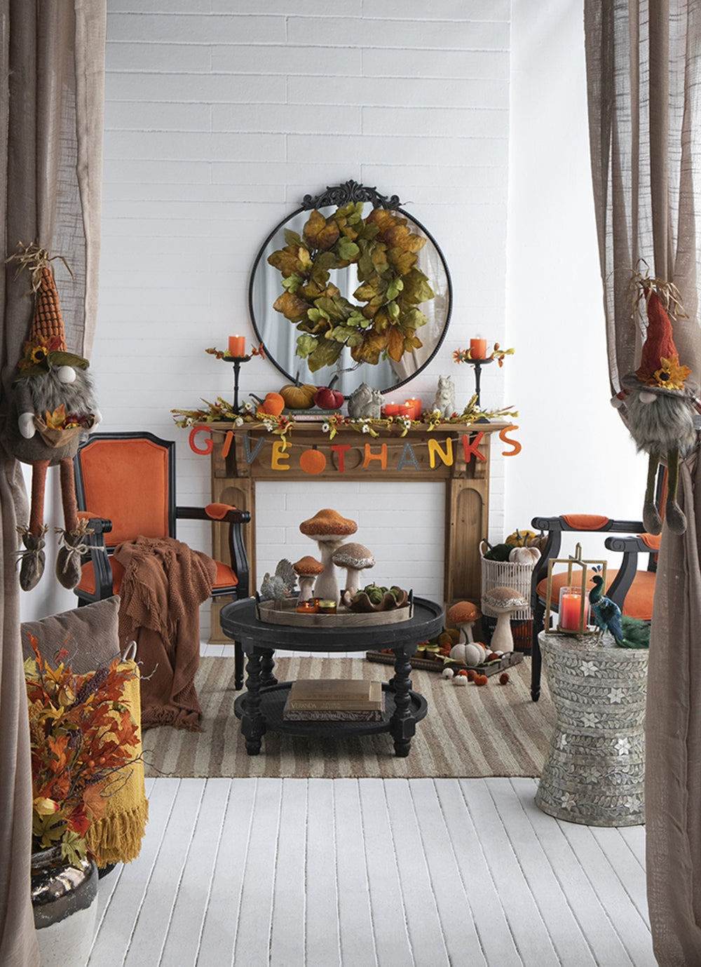 Set of 2, 68" Length Colorful Give Thanks Banner