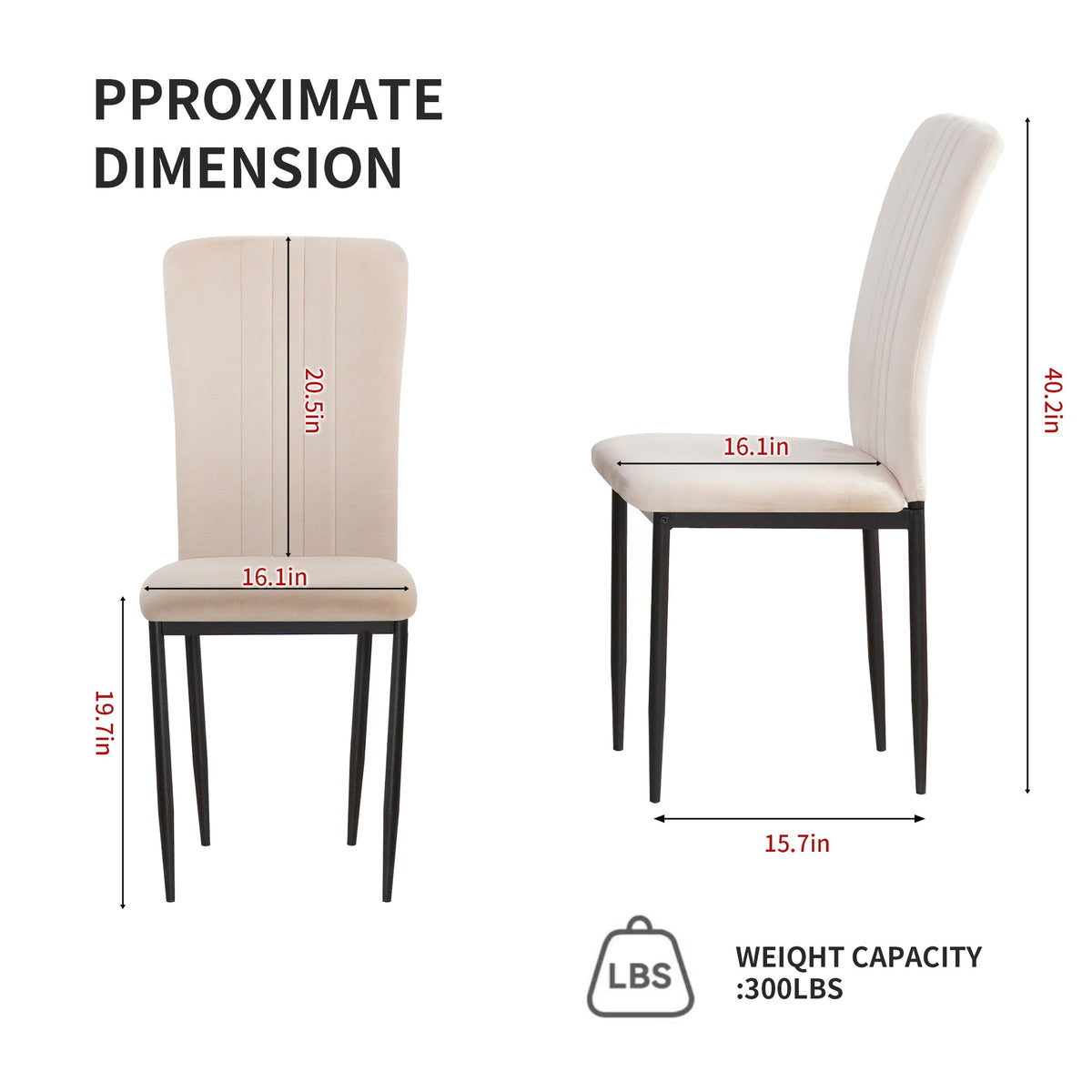 Dining Chairs Set of 4 Modern Velvet Upholstered Chairs