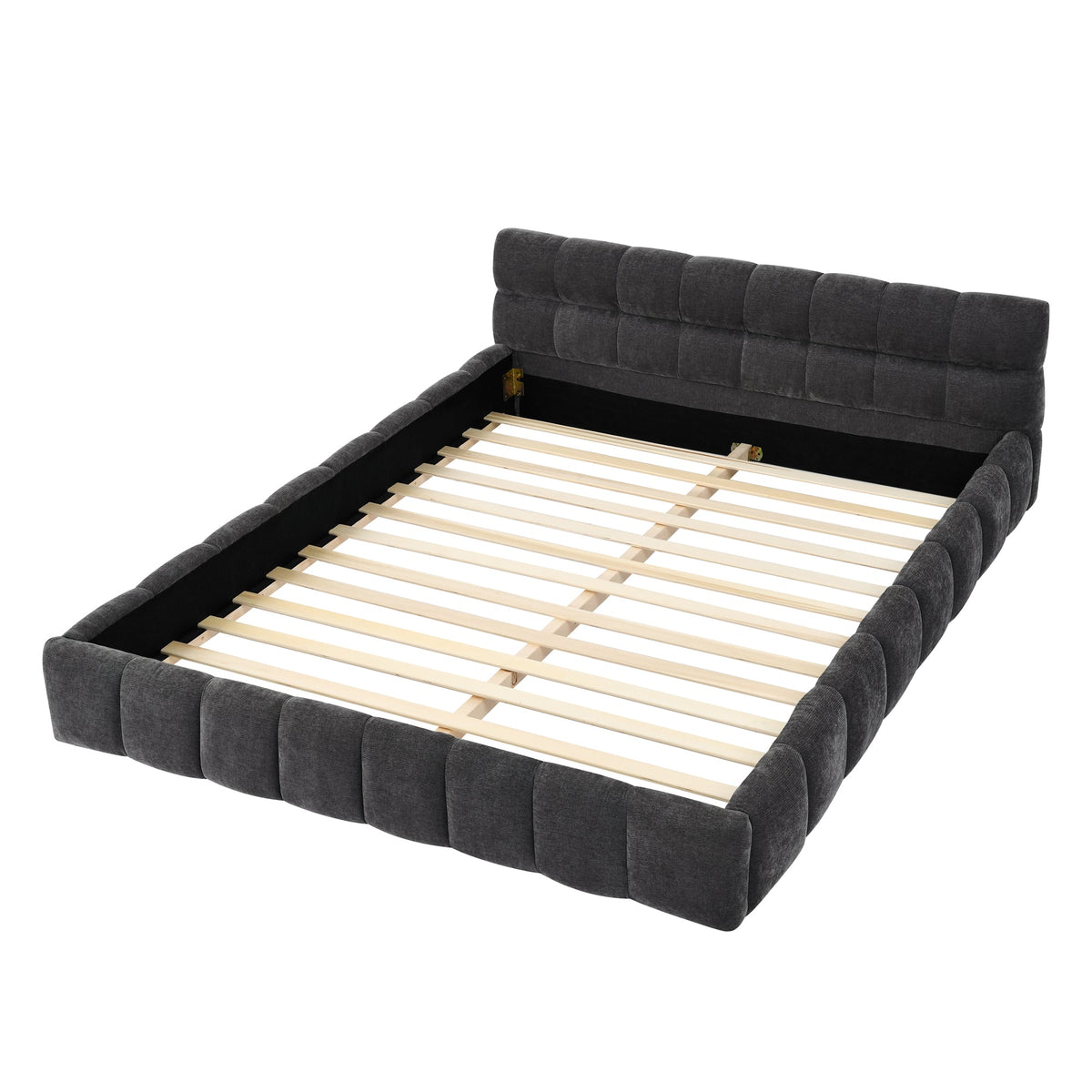Queen Size Upholstered Bed Frame with Thick Fabric