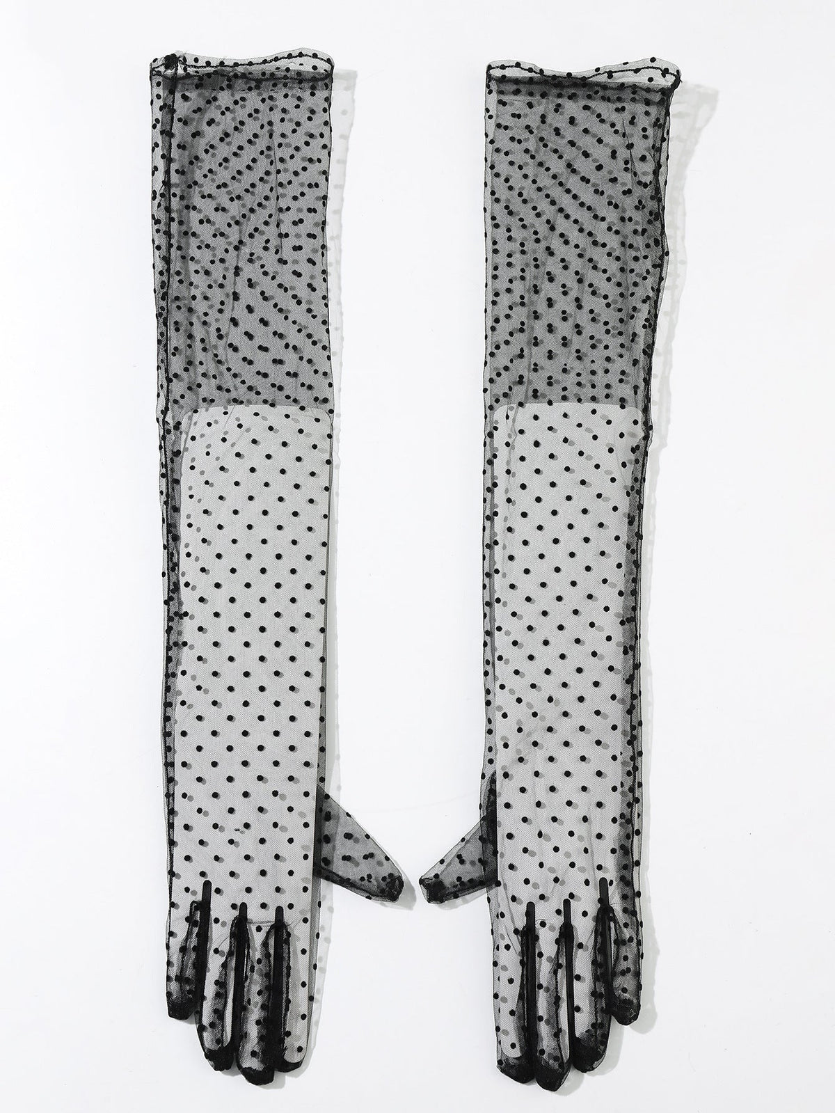 Women's Polka-Dot Extended Lace Gloves