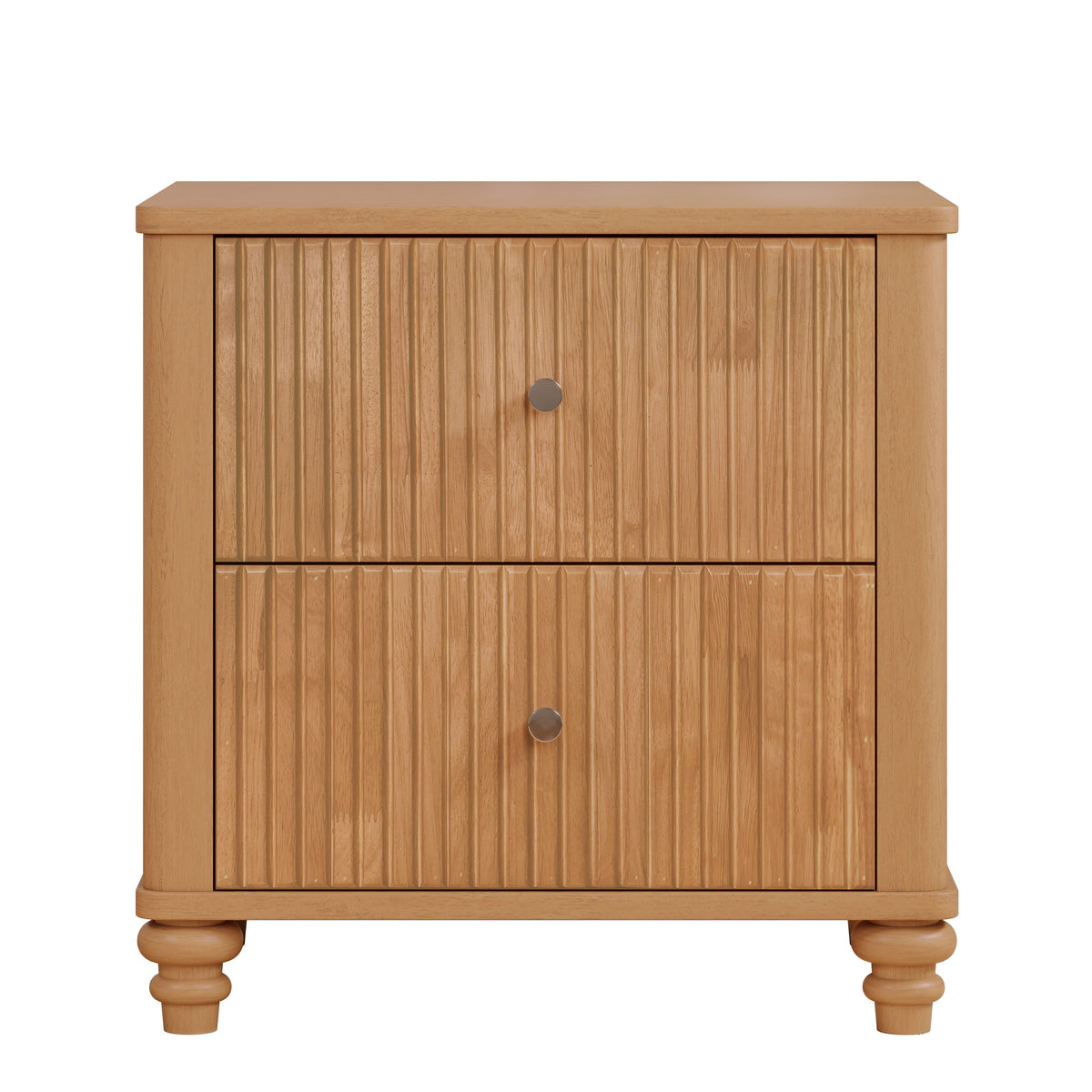 Fluted Nightstand with 3 Drawers