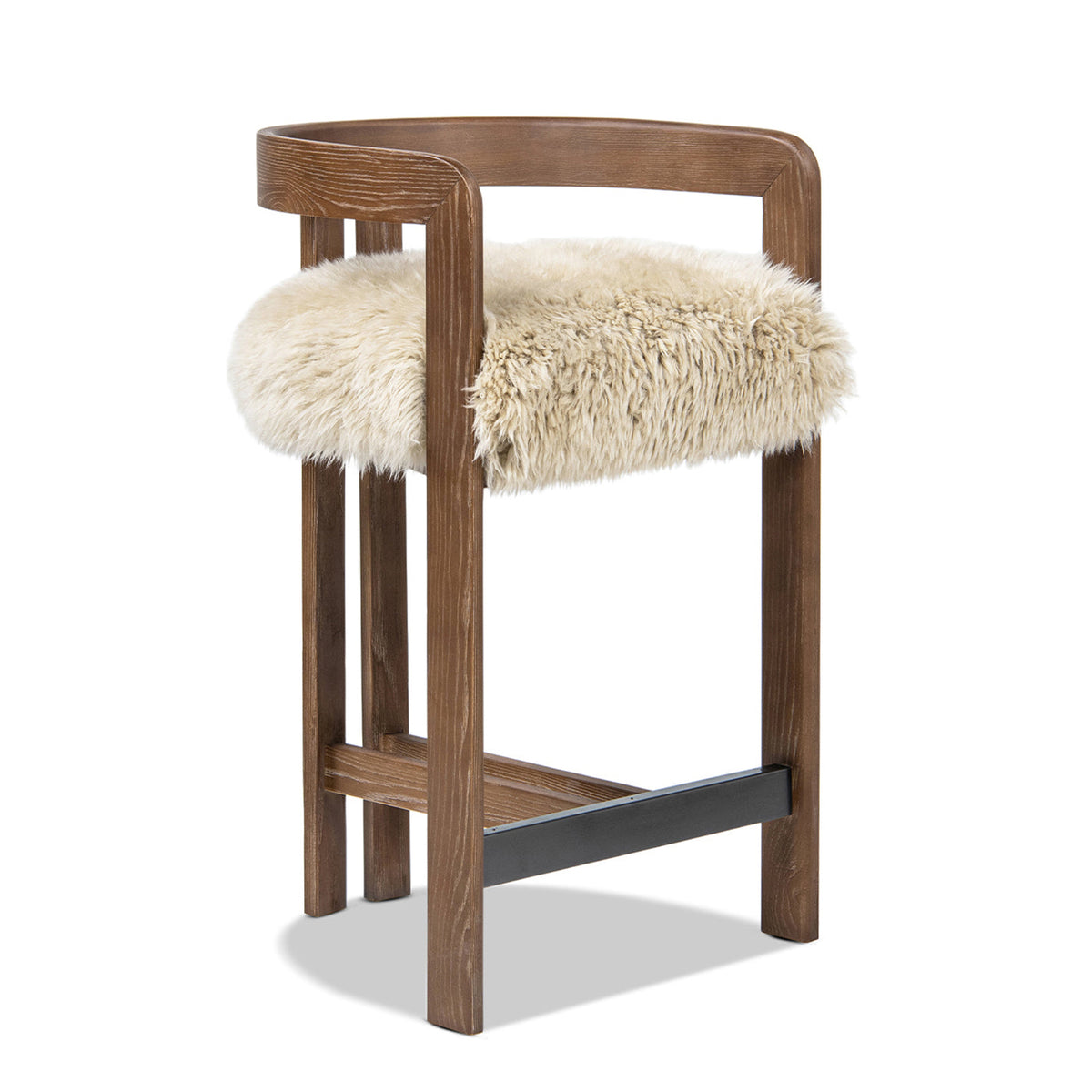Millwick 26.5" Low Back Genuine Fur Stool