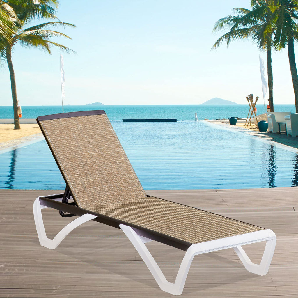 Adjustable Chaise Lounge Aluminum Outdoor Patio Lounge Chair