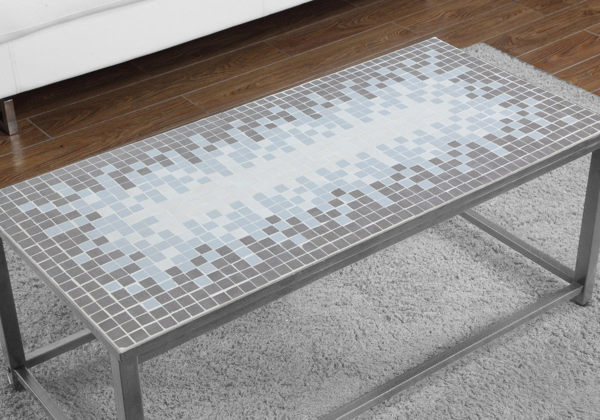 Rectangular Coffee Table with Mosaic Tile Top