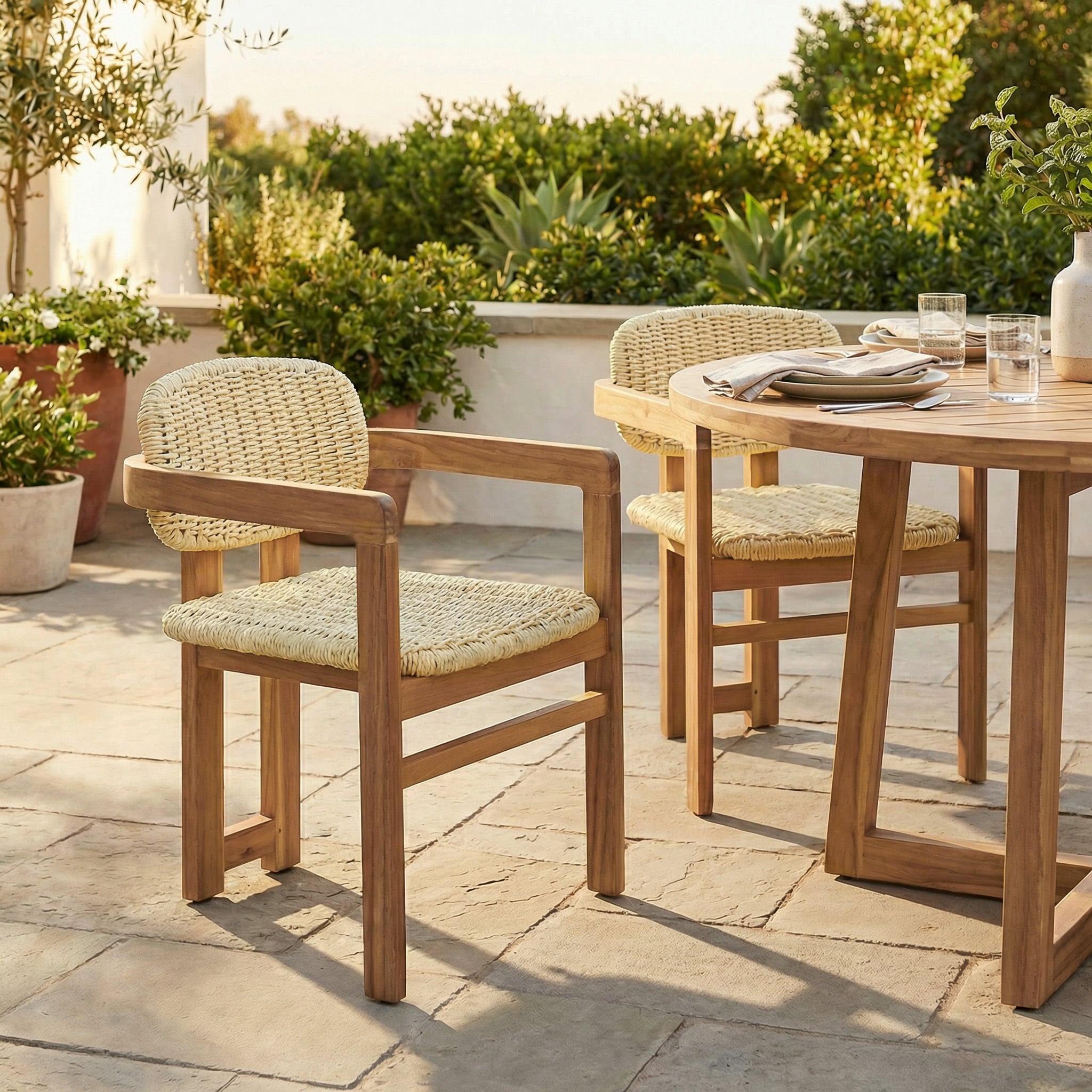 Outdoor Woven Rattan Chair Set
