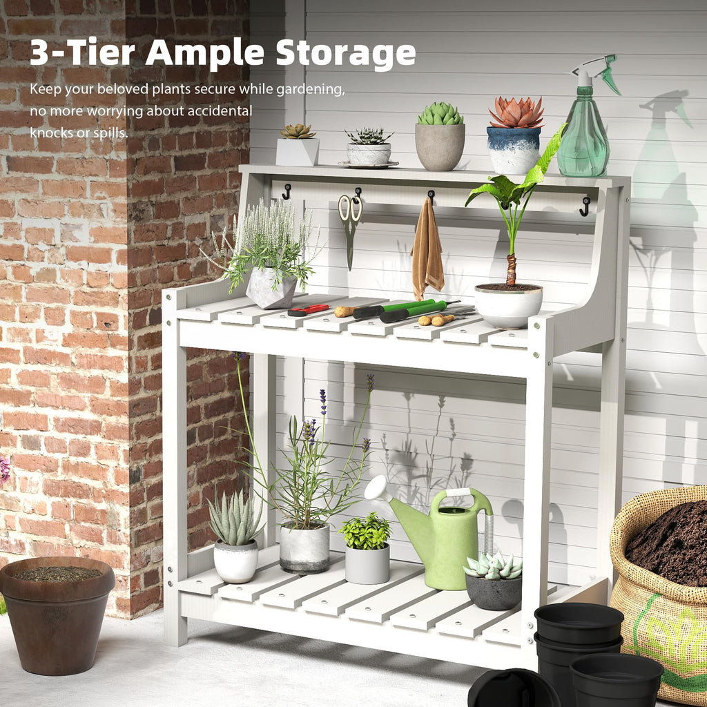 HDPE Garden Potting Table with Storage for Outdoor Use