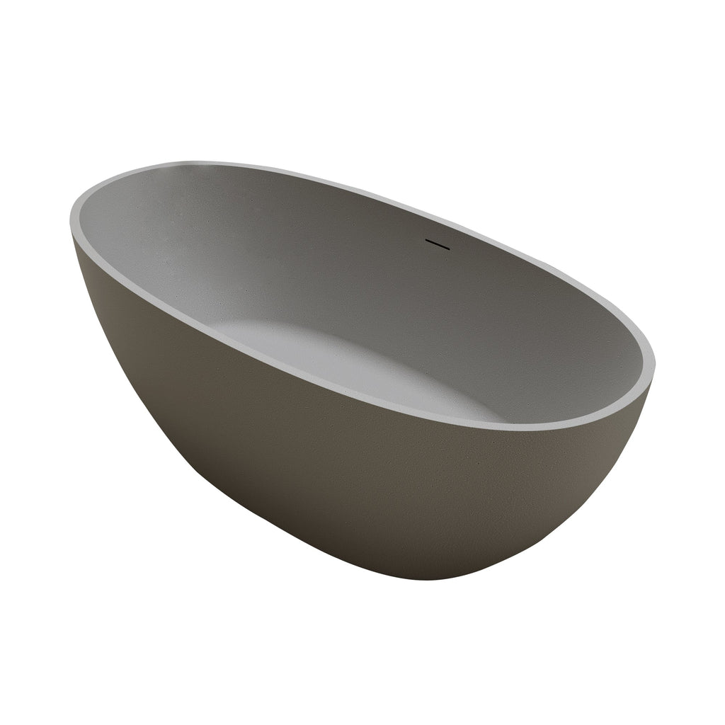 67'' Freestanding Bathtub Resin Stone Soaking Bathtub