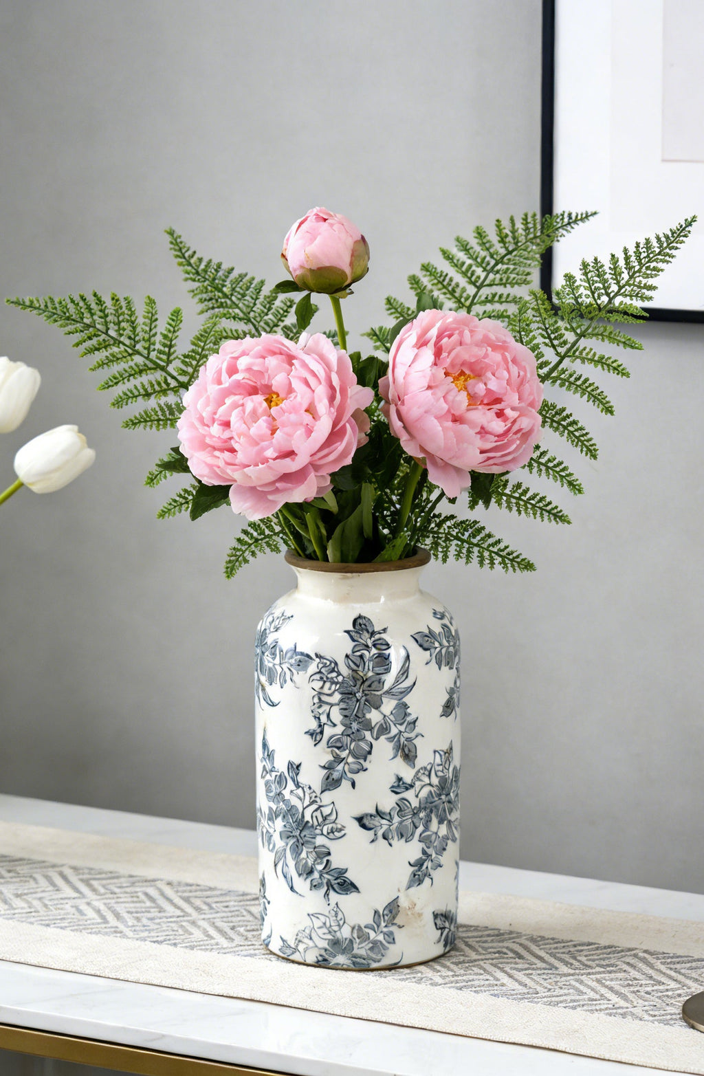 5.3x5.3x10.2" Flower Vase with Floral Pattern