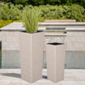 Outdoor PE Wicker Flower Pots, 2-Pcs Set